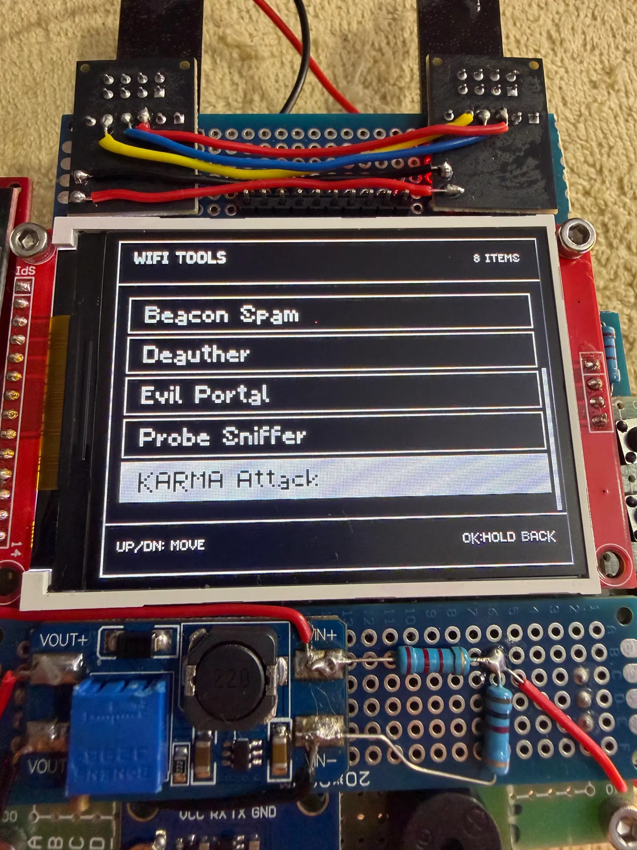 Cyberdeck WiFi tools detailed screen