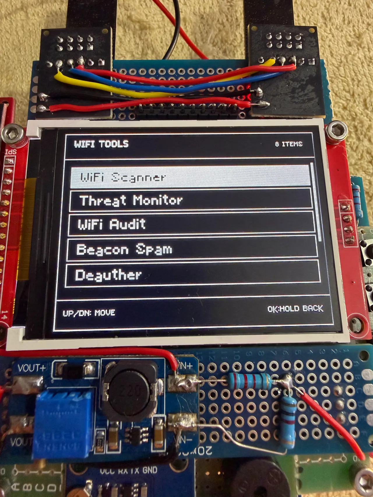 Cyberdeck WiFi tools screen